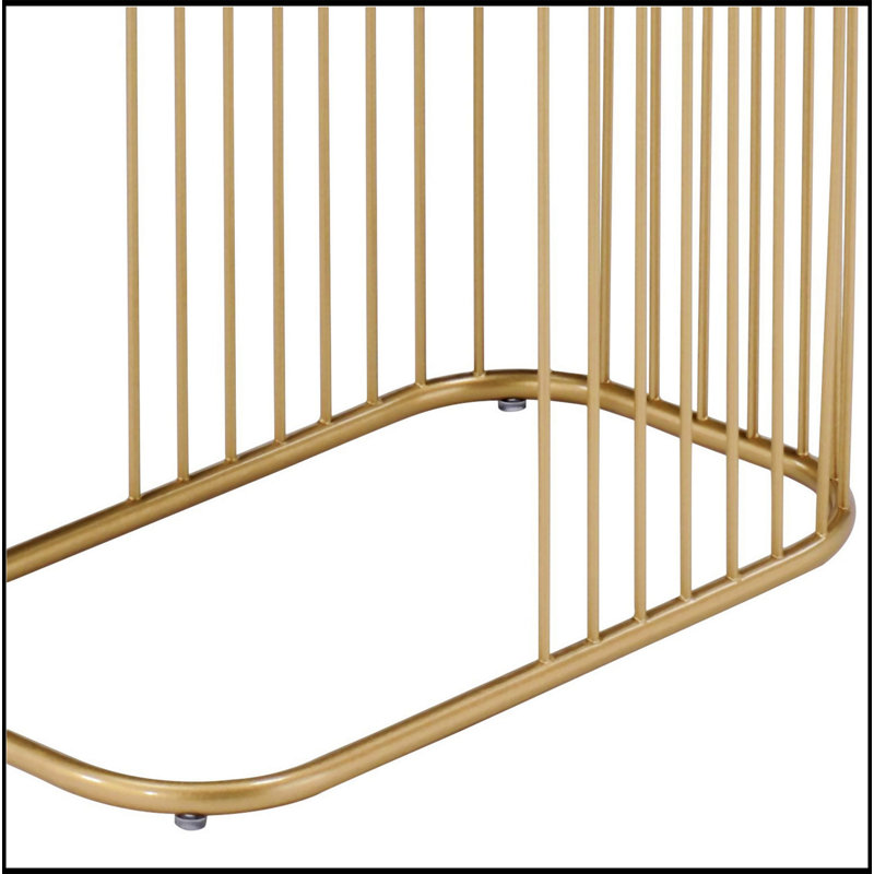 Blue And Gold C-Table With Metal Base