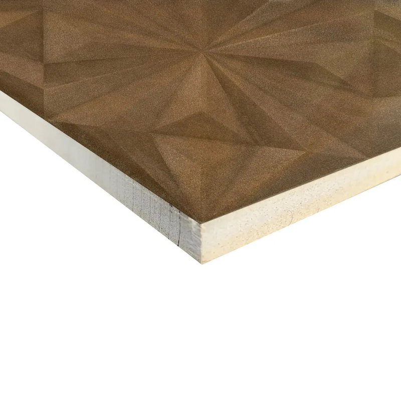 Drapeado 23" x 23" 3D Textured Porcelain Wall Tile, Copper Brown