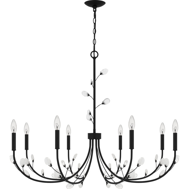 Lustre 8 lumières Heiress, Noir mat