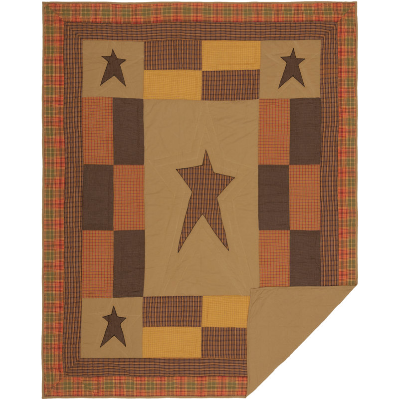 Stratton Twin Red Cotton Patchwork Quilt Set
