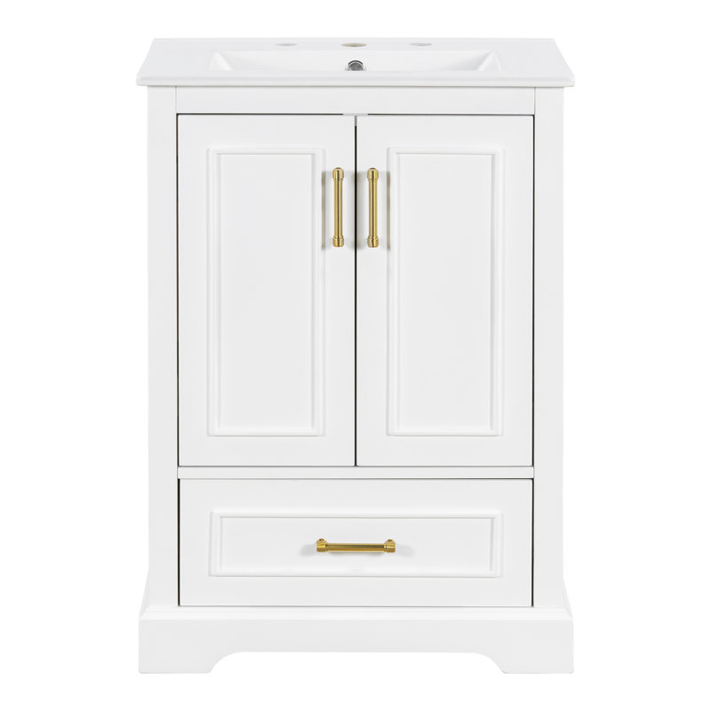 Meuble-lavabo 24 po avec lavabo, Blanc, 24"