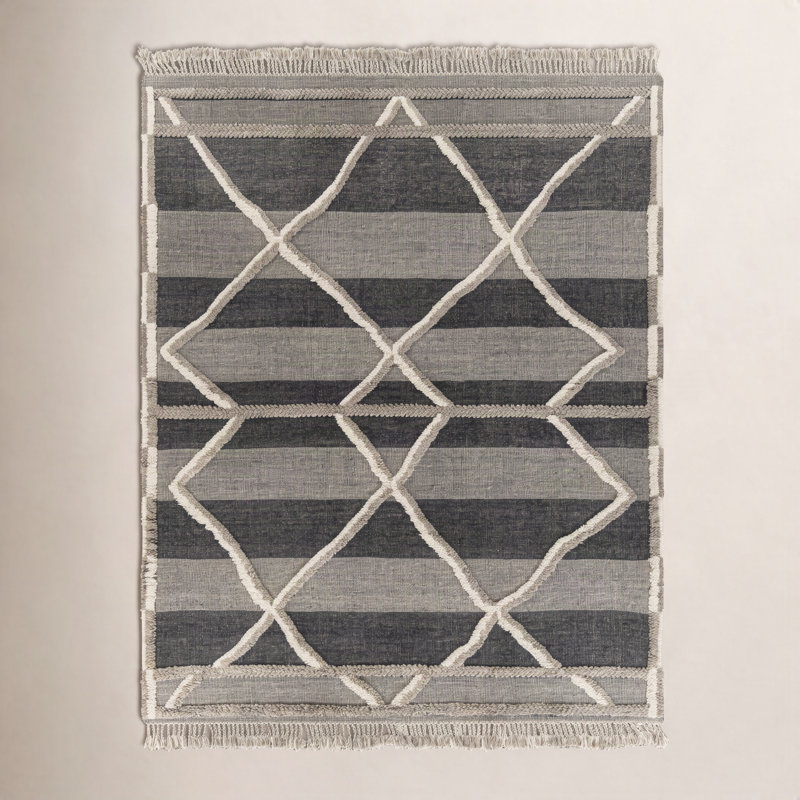 Wool Moroccan Area Rug, Rectangle 8'10" x 12'