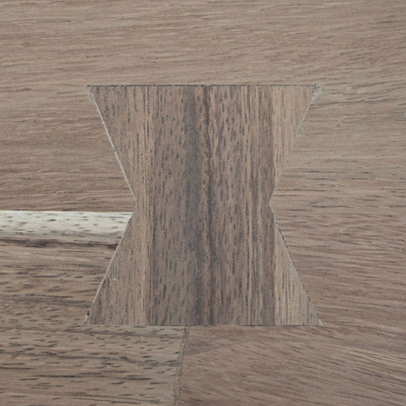 Umey Natural Brown Wood and Metal Chairside Table with Storage