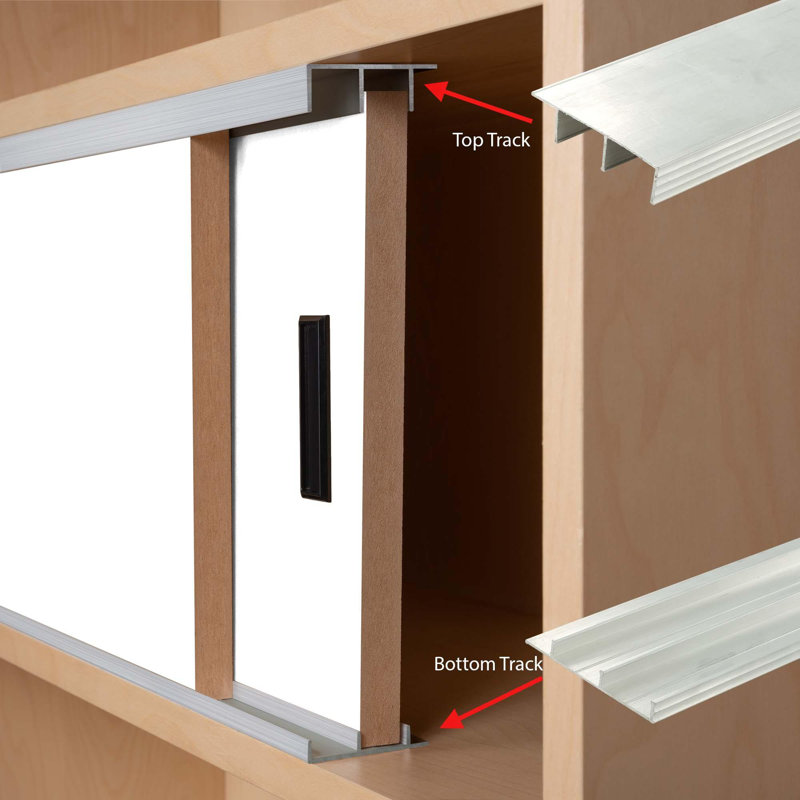 Outwater 3/4In Mill Finish Aluminum Sliding Door Track Set For Wood Doors, 48In Lengths (Pack Of 3)