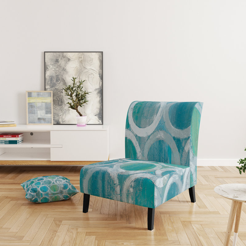 Fauteuil de chambre rembourré Natural Blue Circle