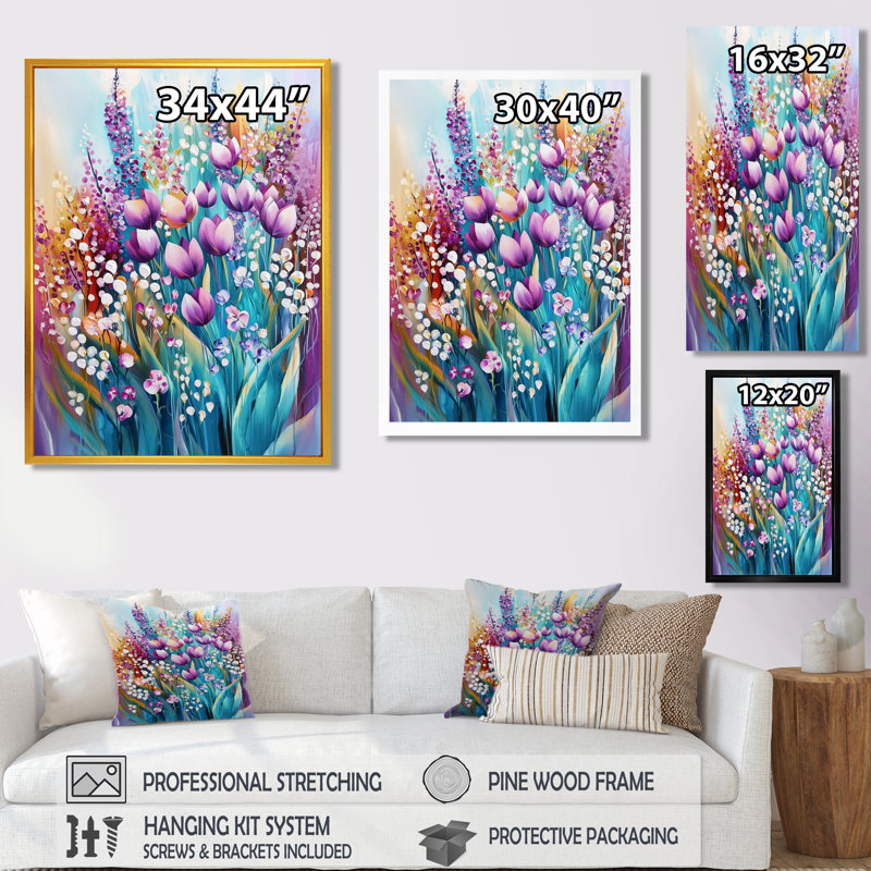 Lim - art mural floral, Toile tendue, Ne s’applique pas, H 20 po x l 12 po