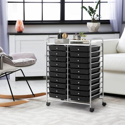 20 Drawers Storage Rolling Cart Studio Organizer -  Calorful, HW-SA-56501BK