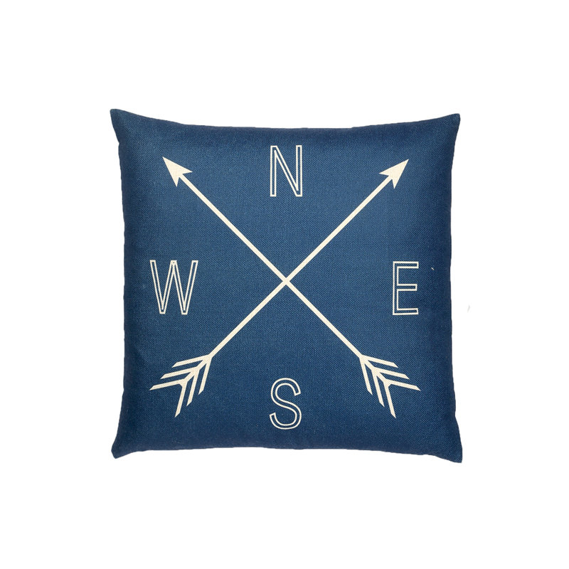 Housse et insert de coussin carré Love, Polyester/ Bourre en polyester, Bleu