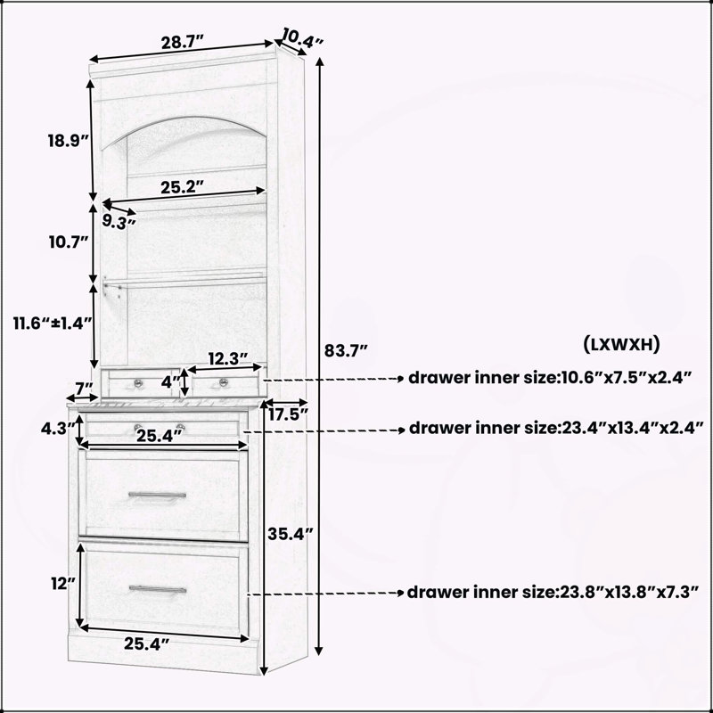 Modern 83.7Inch High Kitchen Pantry