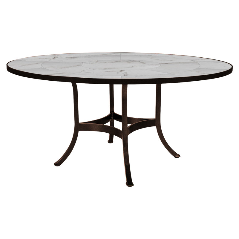 Outdoor Round Dining Table, 54" W x 54" L x 29.5" H, Palazzo White, Copper Creek