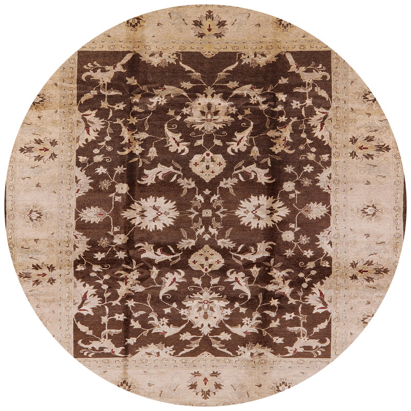 Tapis oriental brun Aldous, Rond 3 pi