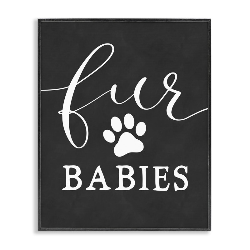 «Fur Babies» par phrase et doublure, Giclée encadrée noir minuit, H 14 po x l 11 po