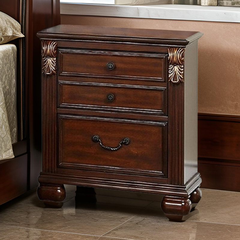 Wampsville 25'' W Solid Wood Nightstand