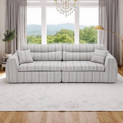 Canapé compact en chenille tissée compacte avec éponge haute densité sans assemblage requis