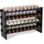 Porte-bouteilles de vin sur pied - Support de rangement pour 36 bouteilles en bois pour armoire, bar, garde-manger et cave 33,5 pouces de large (noir)