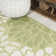 Zinnia Modern Floral Textured Weave Green/Cream Indoor/Outdoor Rug
