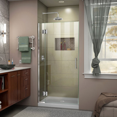 DreamLine Unidoor-X 29 inch W x 72 inch H Frameless Hinged Shower Door in Chrome