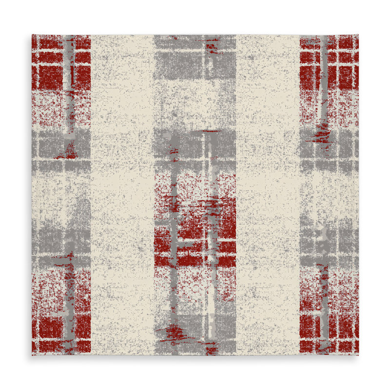 Grunge Red Pattern Beige Tablecloth | Indoor Outdoor Decor