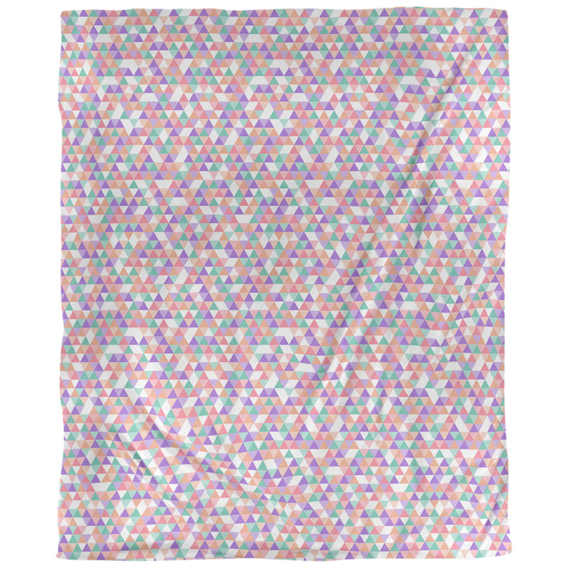 Tissu triangulaire, Mauve et orange, L 56 po x l 36 po, Coton peigné de base
