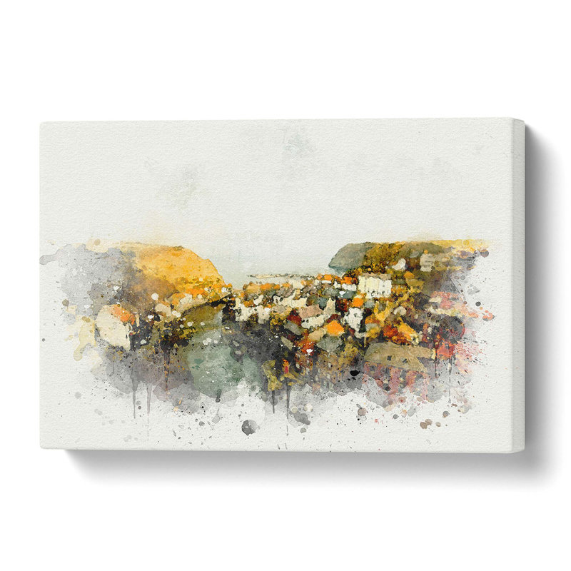 Staithes In North Yorkshire In Abstract - No Frame Print on Canvas, 60 cm H x 90 cm W
