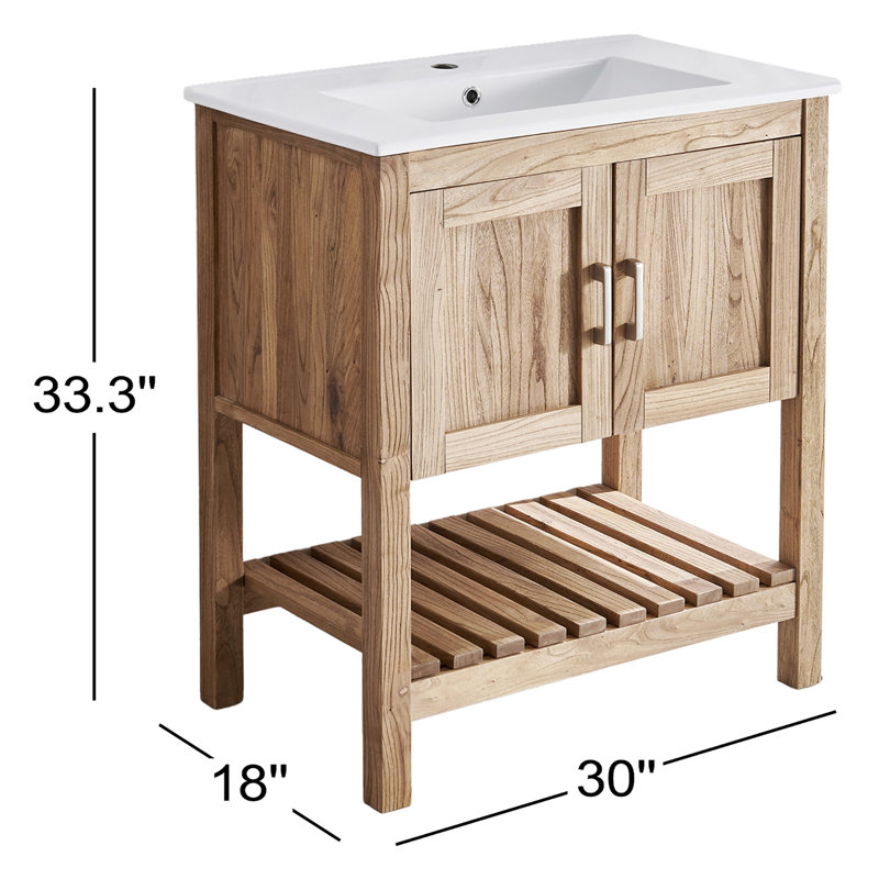 Ensemble de meuble-lavabo simple 30 po en bois massif