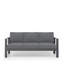 Ensemble de conversation 4 pièces pour patio moderne en aluminium 4 pièces, canapé d'extérieur 5 places avec coussins épais gris foncé et structure grise et table basse