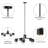 Kailyn 5-light 28"W BlacK Modern/traditional Spider Chandelier With Clear Glass Shades For Dining Room Or Kitchen-1809954403