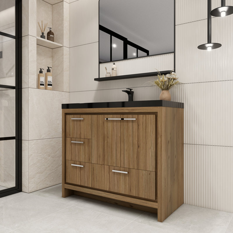 Ensemble de meuble-lavabo simple 42 po Eolia, Chêne naturel