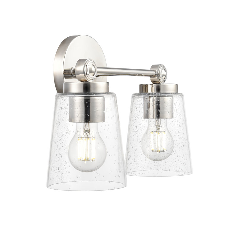 Meuble-lavabo à 2 lumières de 13,5 po Lauryn , Nickel poli