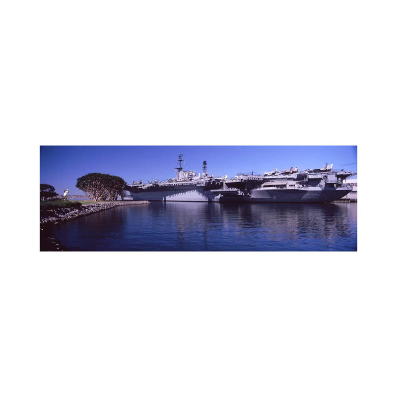 Aircraft Carriers At A Museum, San Diego Aircraft Carrier Museum - Wrapped Canvas Panoramic Print