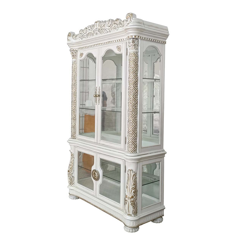 Industrial Black Metal Lighted Curio Cabinet with Glass Doors