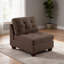 Fauteuil de chambre sans accoudoirs capitonné 32 pouces, revêtement en lin de style classique pour le salon