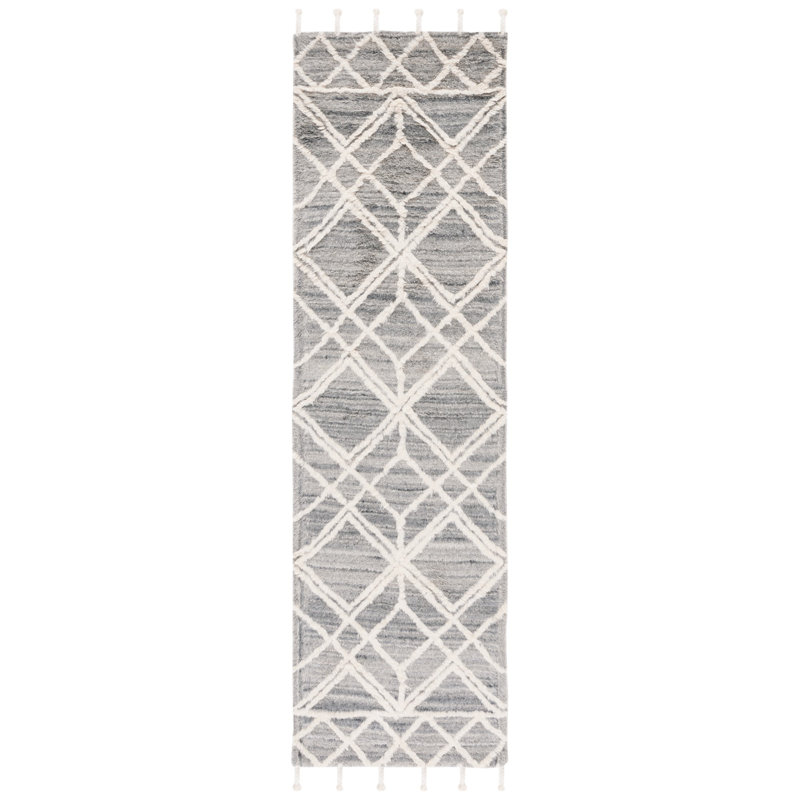 Powell Hand Woven Wool Geometric Rug, Runner 2'3" x 8'
