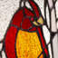 Panneau de vitrail à motif de cardinal rouge de 18,5 po de hauteur