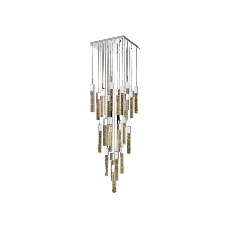 Luminaire suspendu grappe 41 lumières Original Glacier, Chrome, H 177 po x l 28 po x P 28 po