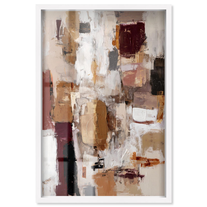 Décoration abstraite abstraite Harmony I Shadowbox Print par Art Remedy, cadre blanc, 10 x 15, H 16 po x l 11 po, Cadre blanc