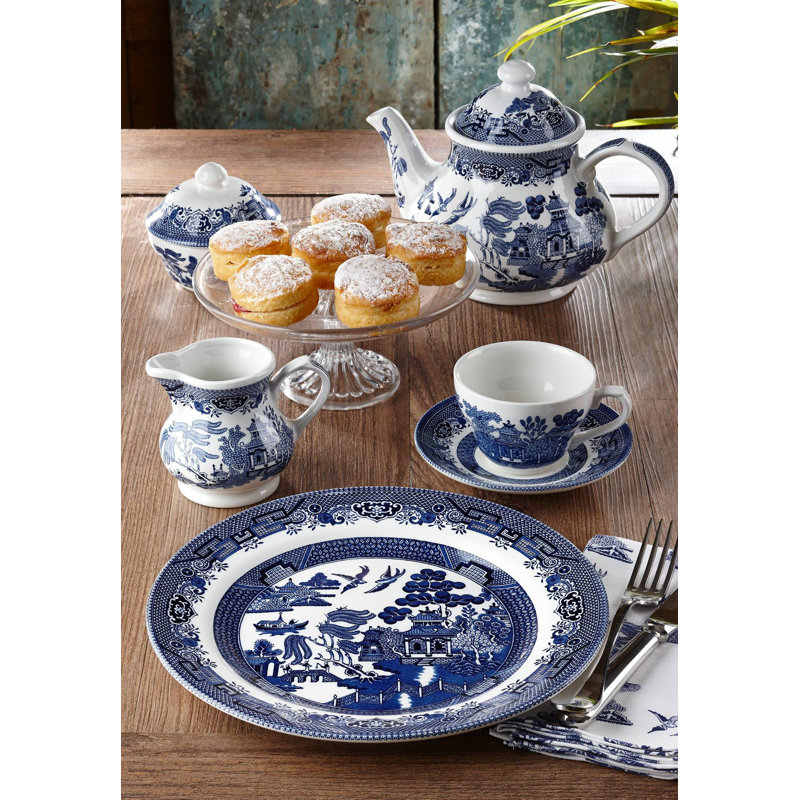 Blue Willow Ceramic Dinnerware Set - Service for 4
