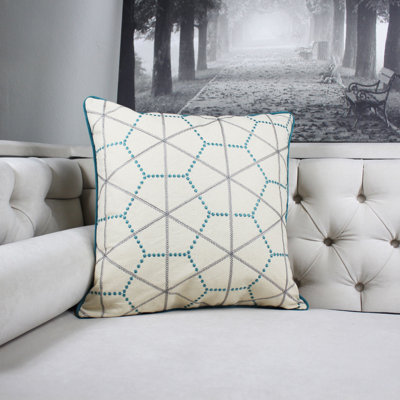 Embroidered Cotton Throw Pillow