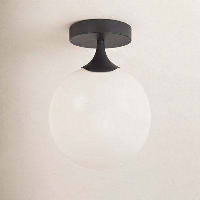 Nedra Single Light Glass Semi Flush Mount