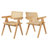 Alaynnah Retro Wood Rattan Back Handmade Armchair-827312753