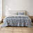 3 Pieces Full/Queen Jacquard Cotton Gauze Quilt Set,Blue-135536268