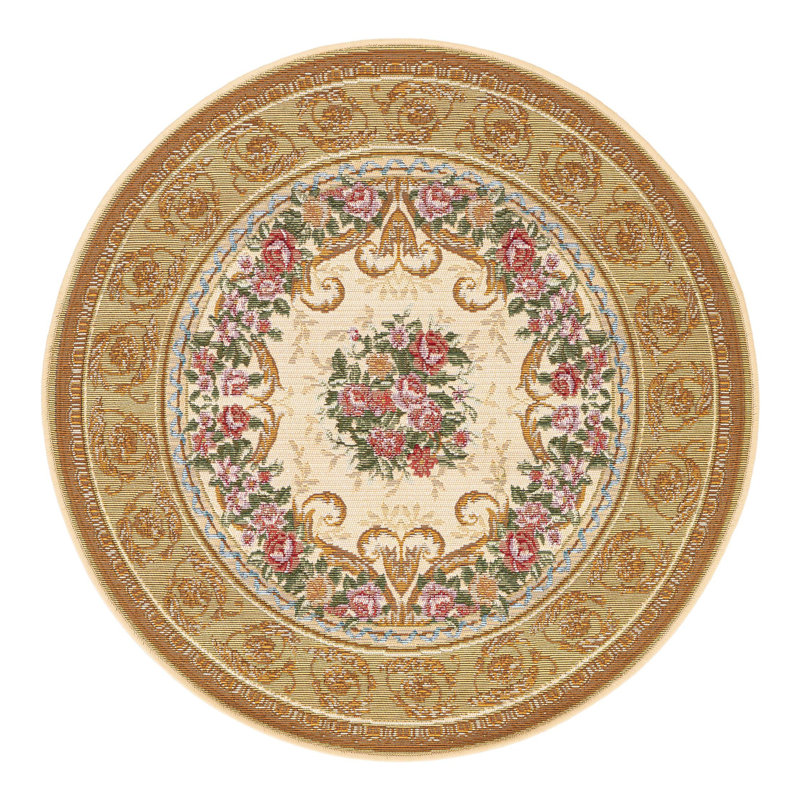 Outdoor Traditional Area Rug, Round 3'1"