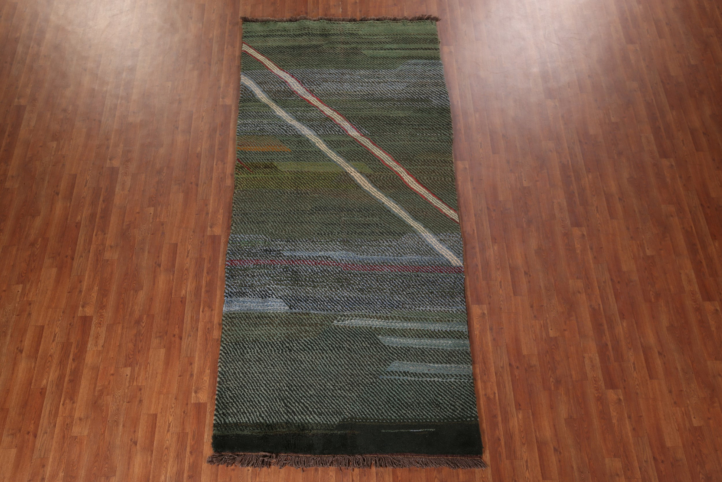 Isabelline Handmade Green Gabbeh Persian Area Rug 5x10 | Wayfair