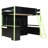 Full Size Wood Loft Bed with Desk, Storage Shelves & LED Light, Space-Saving Kids Bedroom Furniture, Green-139597461