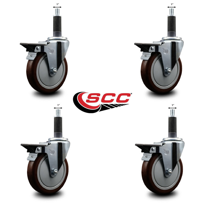 Ensemble de roulettes extensibles 1 po en poly avec pivot SCC
