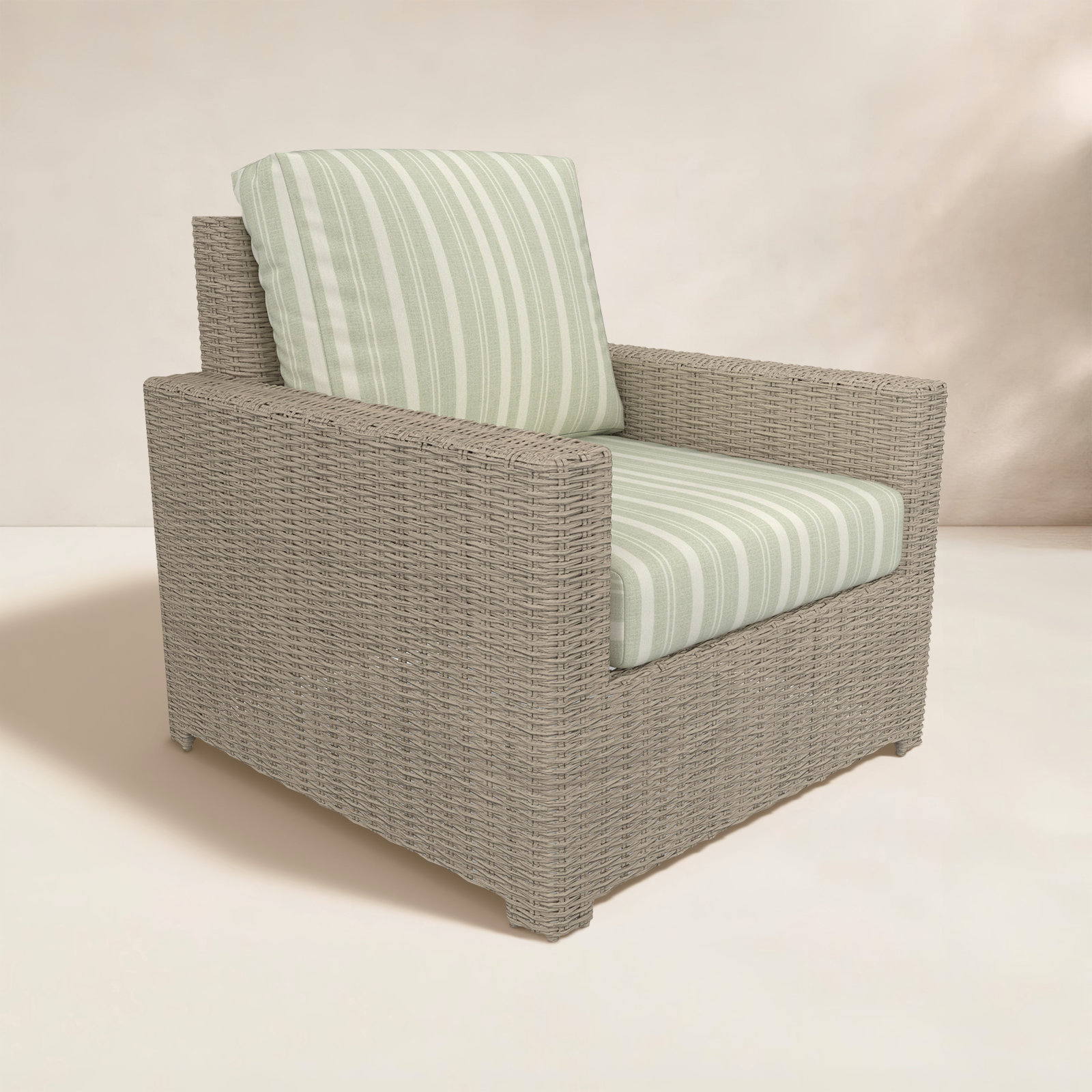 Outdoor Chair With Sunbrella Cushions, Tranquil Sage
