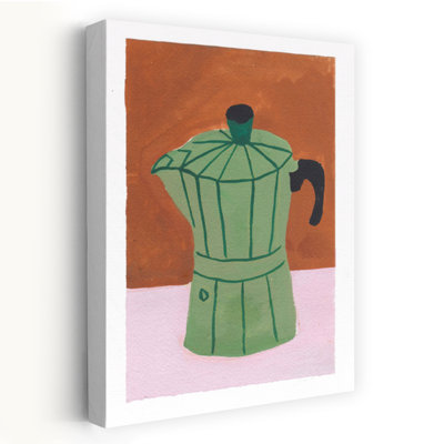 «Green Moka Pot Still Life Modern Sunrise», art mural