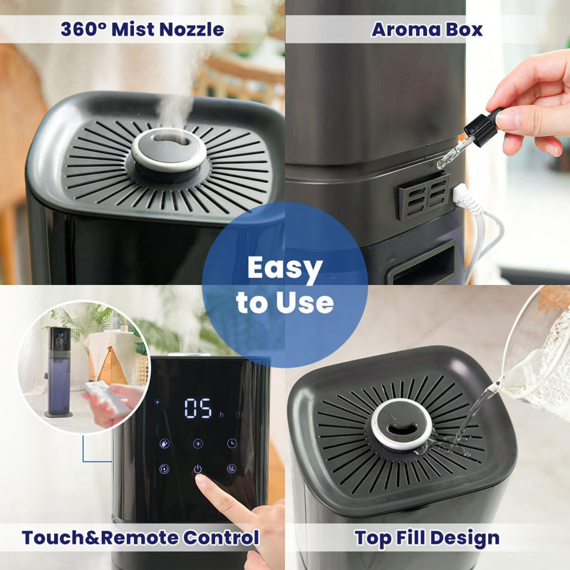 CG INTERNATIONAL TRADING 2.1 Gallons Cool Mist Evaporative with Adjustable Humidistat for 2000 Cubic Feet