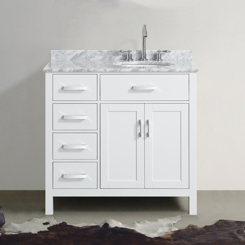 Ensemble de meuble-lavabo simple 37 po Bristol, Blanc