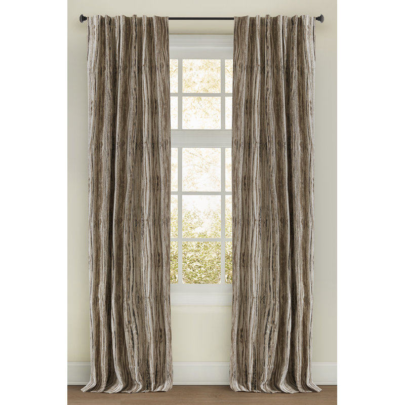 Madera Cotton Blend Abstract Room Darkening Thermal Rod Pocket Curtain Panels, 50" W x 108" L
